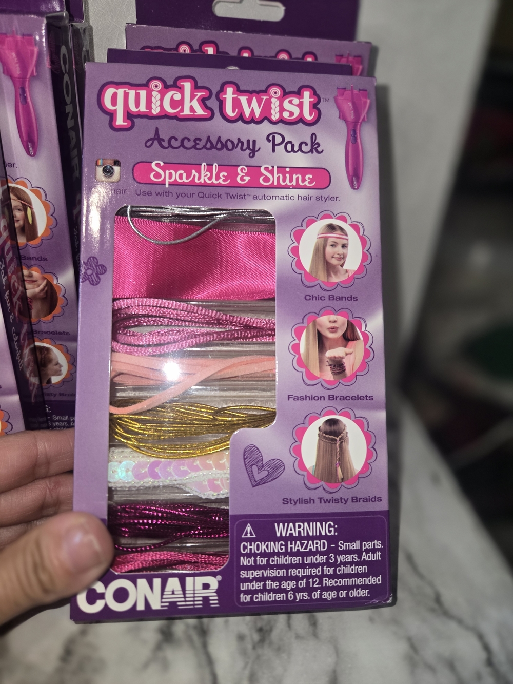 Conair Quick Twist Hair Braider + Accessory Packs in Pink & Purple - Picture 6 of 6
